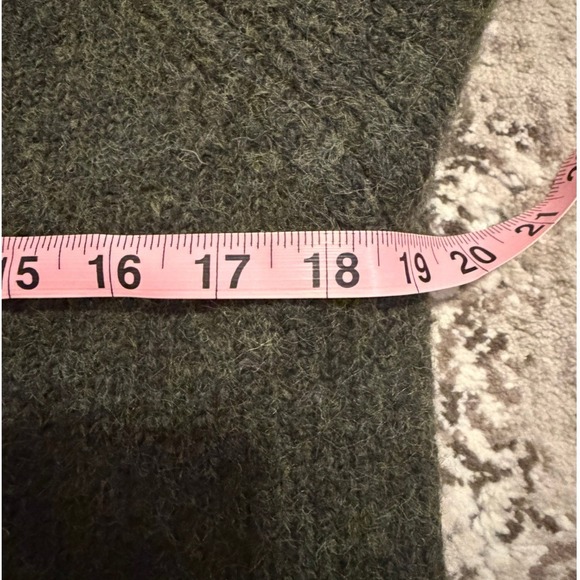 NEW JASON WU Wool Blend Green V Neck Balloon Sleeve Sweater Large - Picture 10 of 12